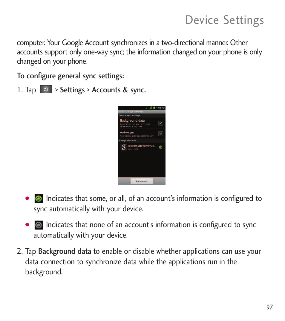 Device settings | LG LGL85C User Manual | Page 99 / 490