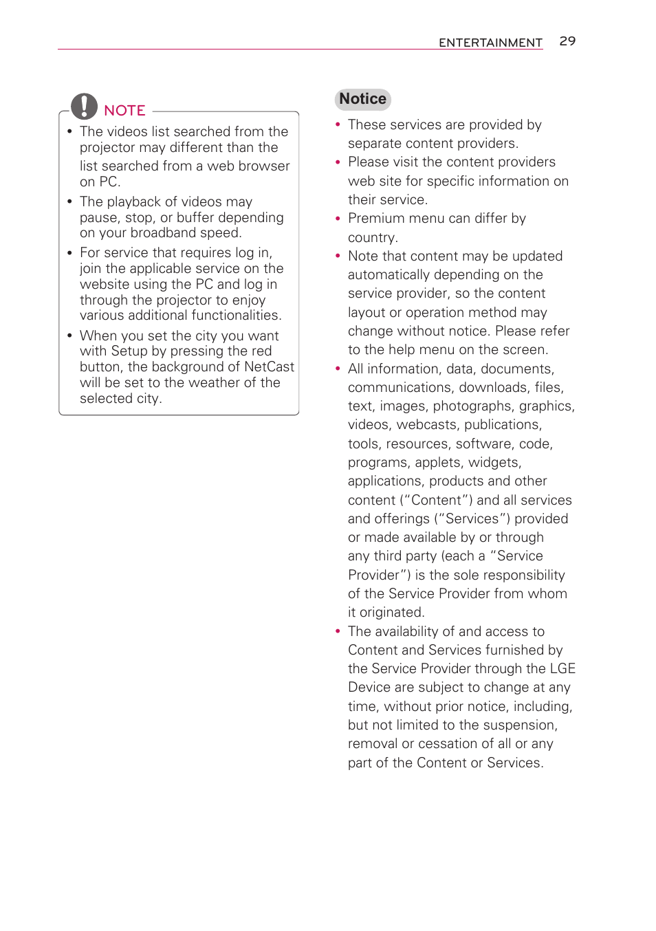 LG HW301G User Manual | Page 29 / 70