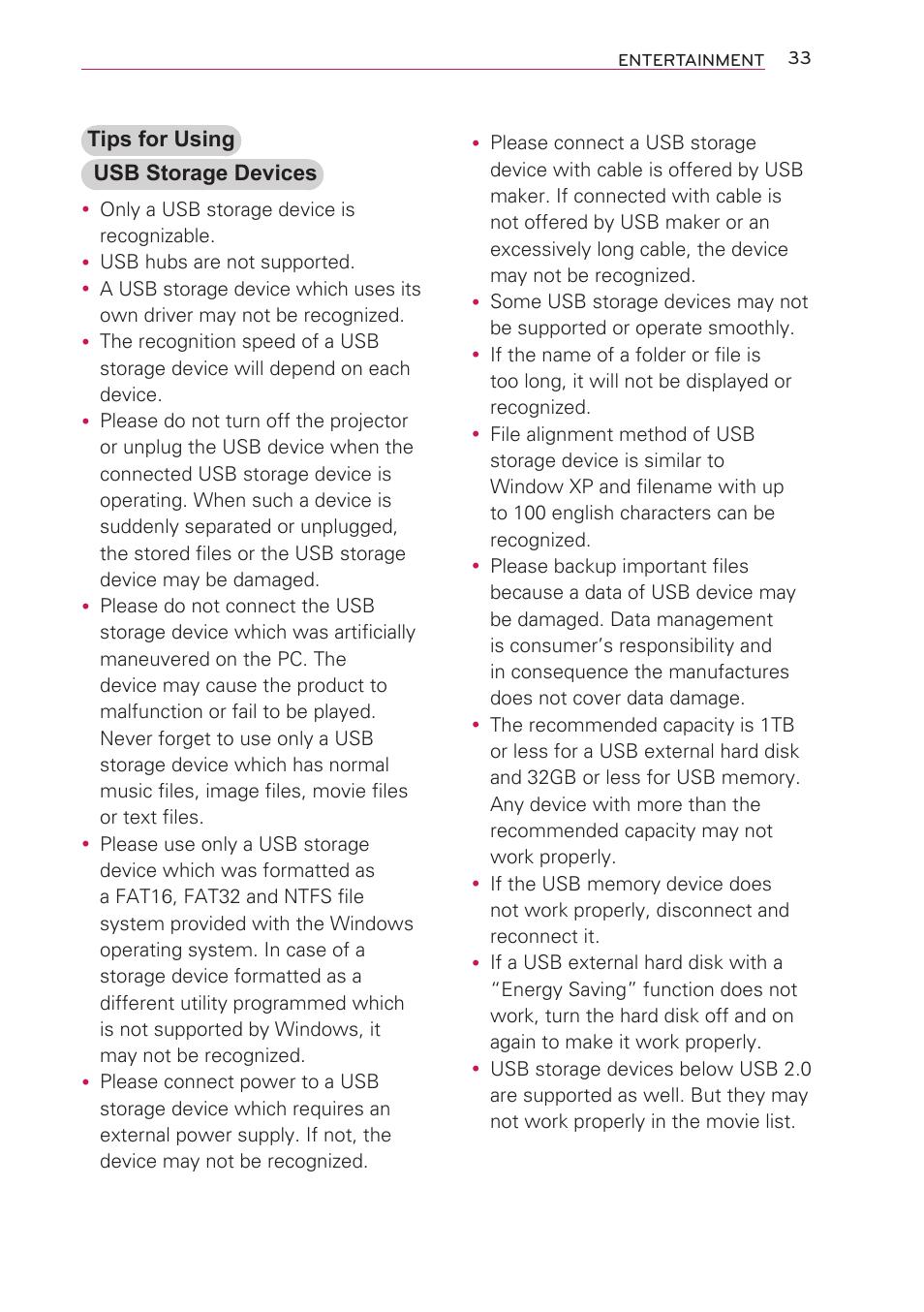 LG HW301G User Manual | Page 33 / 70