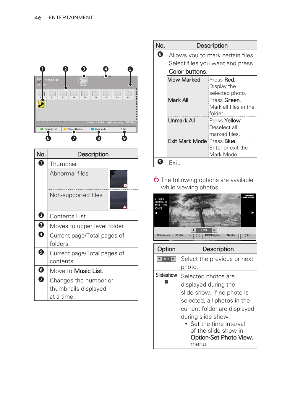 Exit, Option description | LG HW301G User Manual | Page 46 / 70