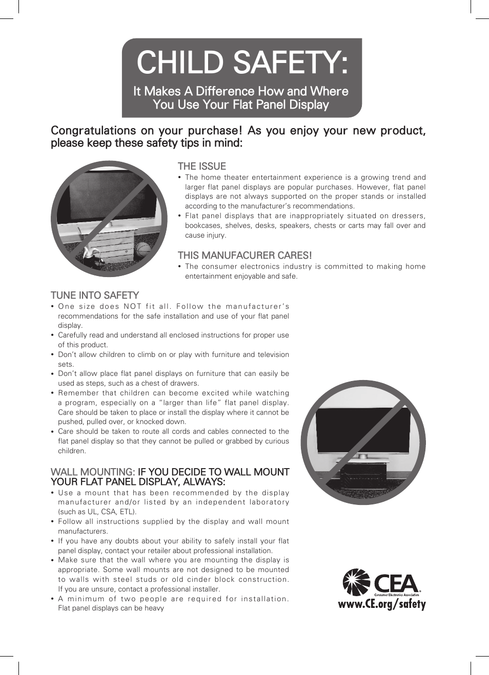 Child safety | LG 55LS4600 User Manual | Page 31 / 32