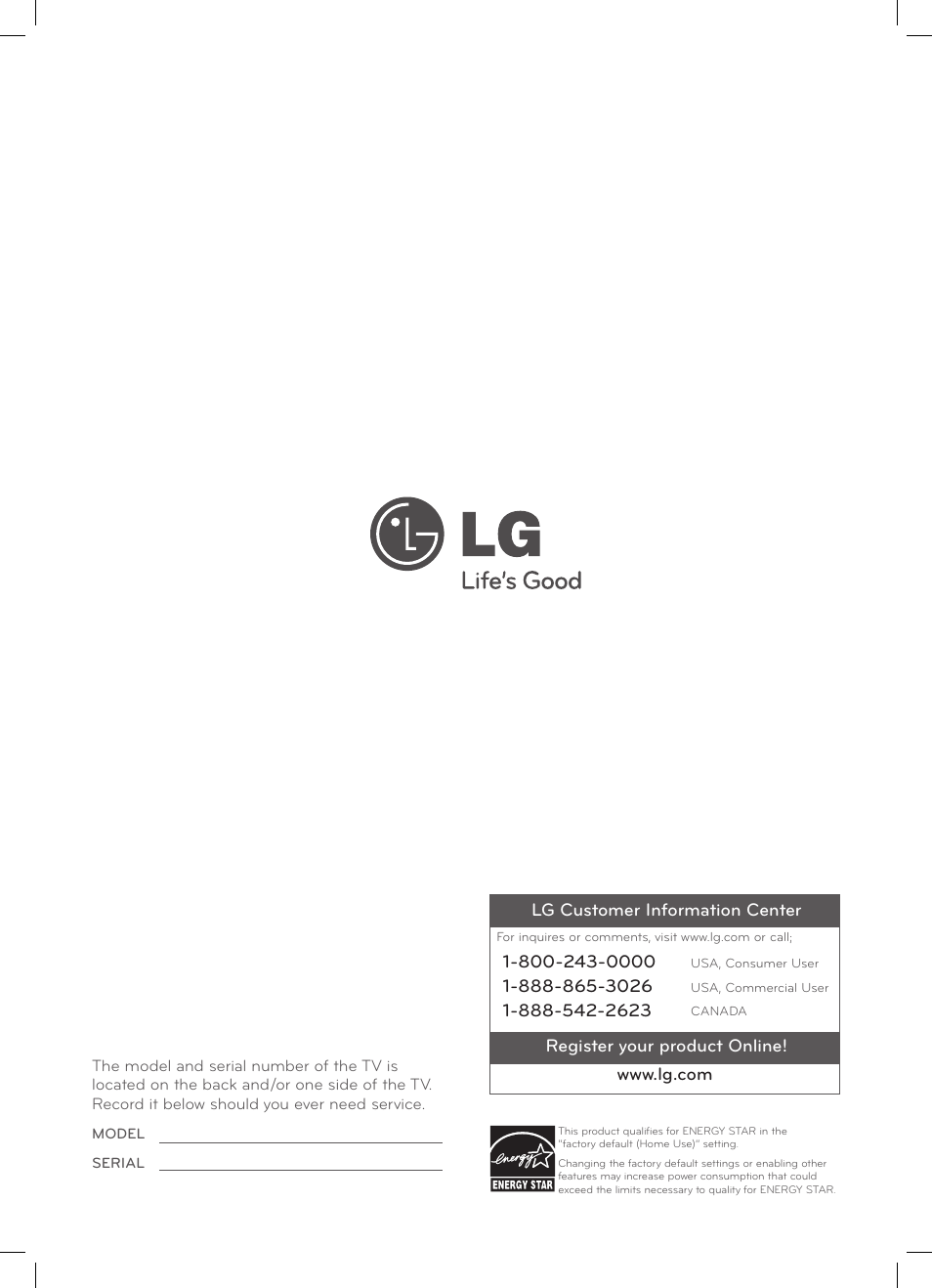 LG 55LS4600 User Manual | Page 32 / 32