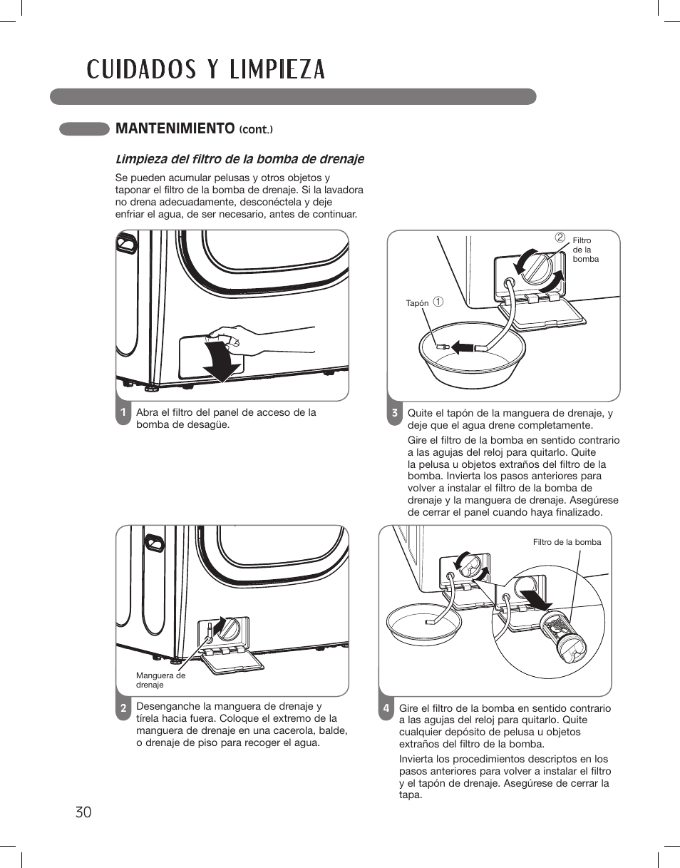 Mantenimiento | LG LSWF388HVS User Manual | Page 66 / 108