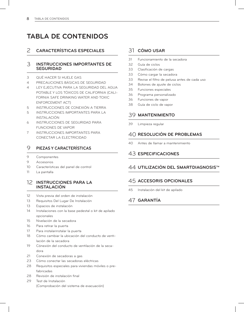 LG DLEX3650V User Manual | Page 54 / 96