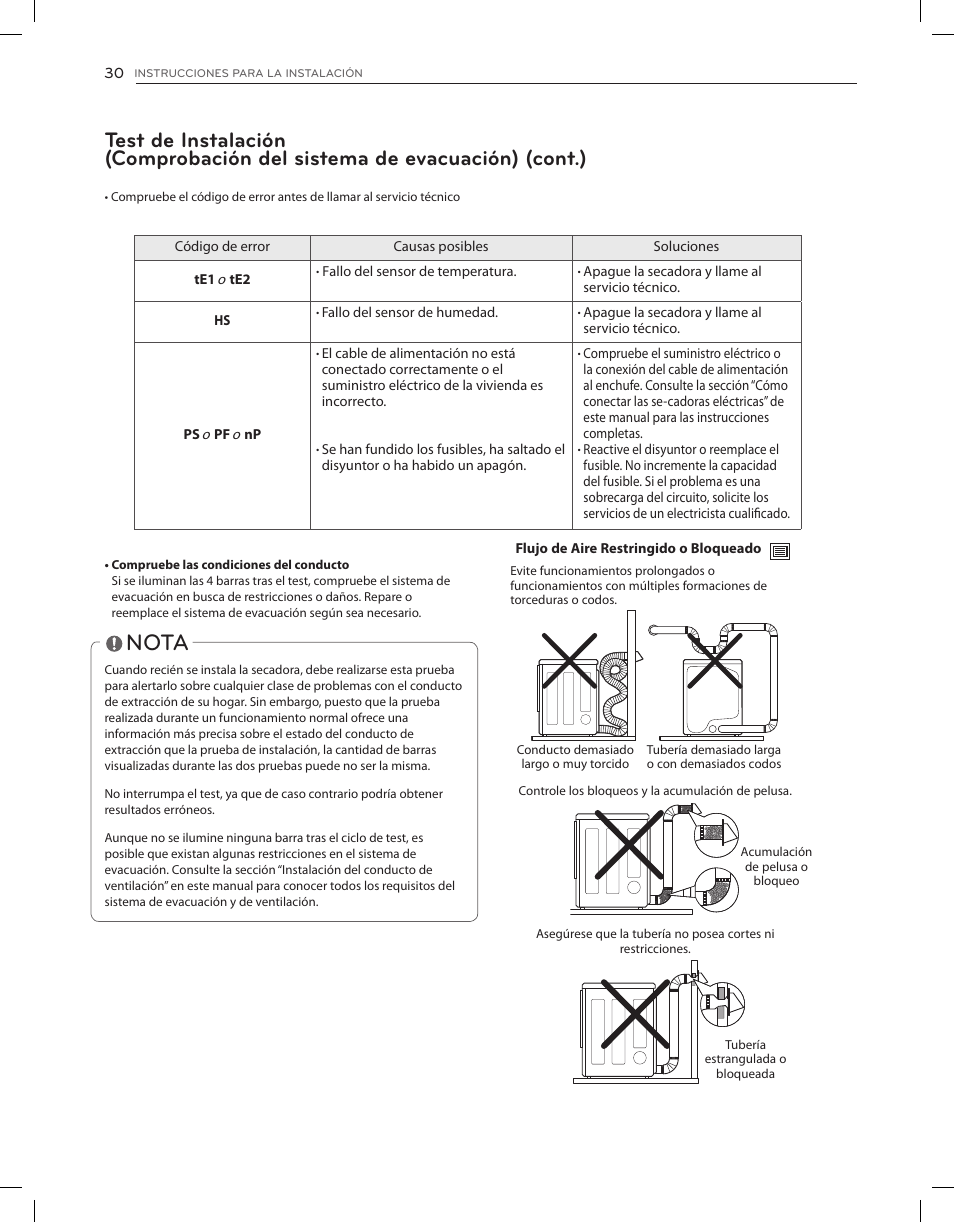 Nota | LG DLEX3650V User Manual | Page 76 / 96