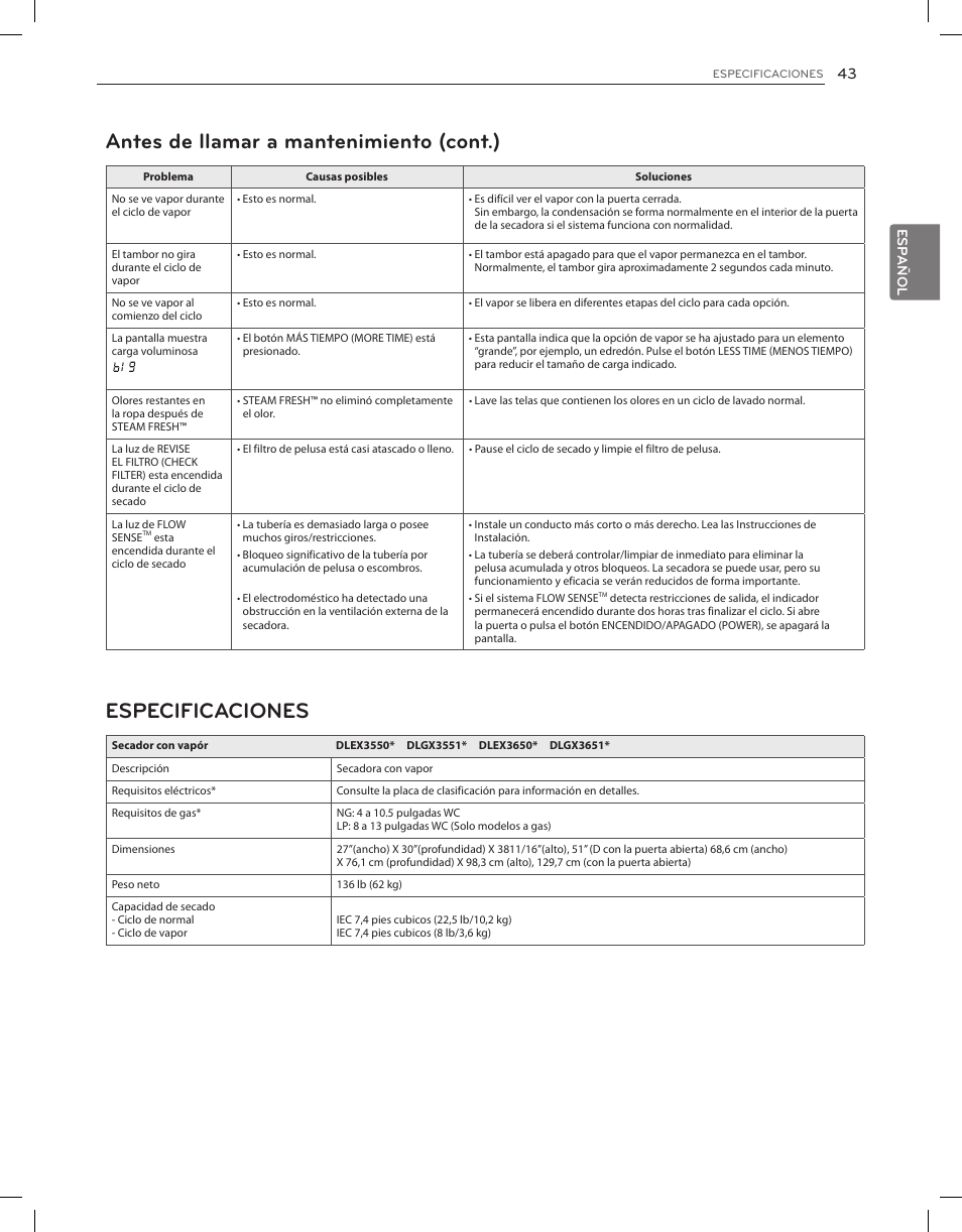 LG DLEX3650V User Manual | Page 89 / 96