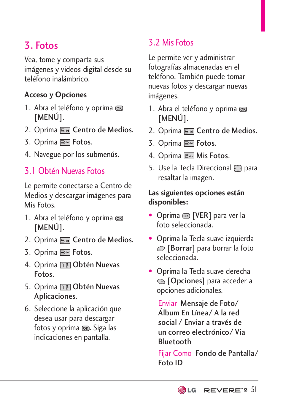 Fotos, 1 obtén nuevas fotos, 2 mis fotos | LG LGVN150S User Manual | Page 181 / 274