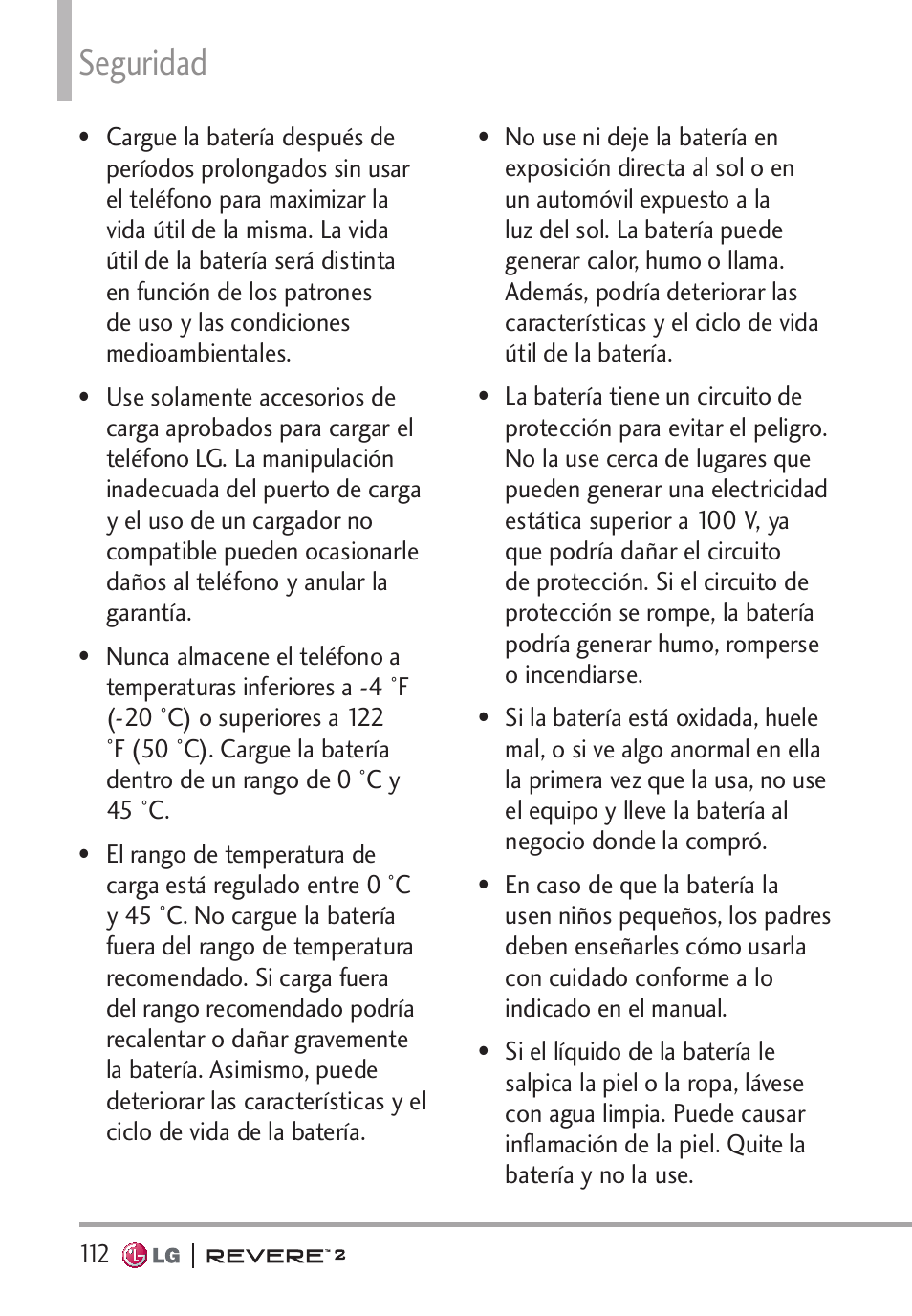 Seguridad | LG LGVN150S User Manual | Page 242 / 274