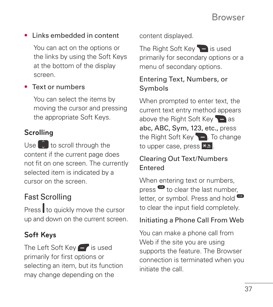 Browser | LG LG236C User Manual | Page 39 / 64