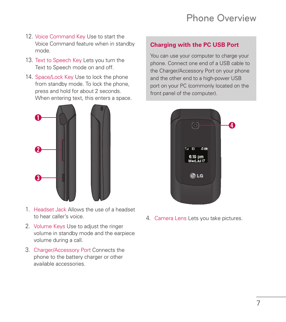 Phone overview | LG LG236C User Manual | Page 9 / 64