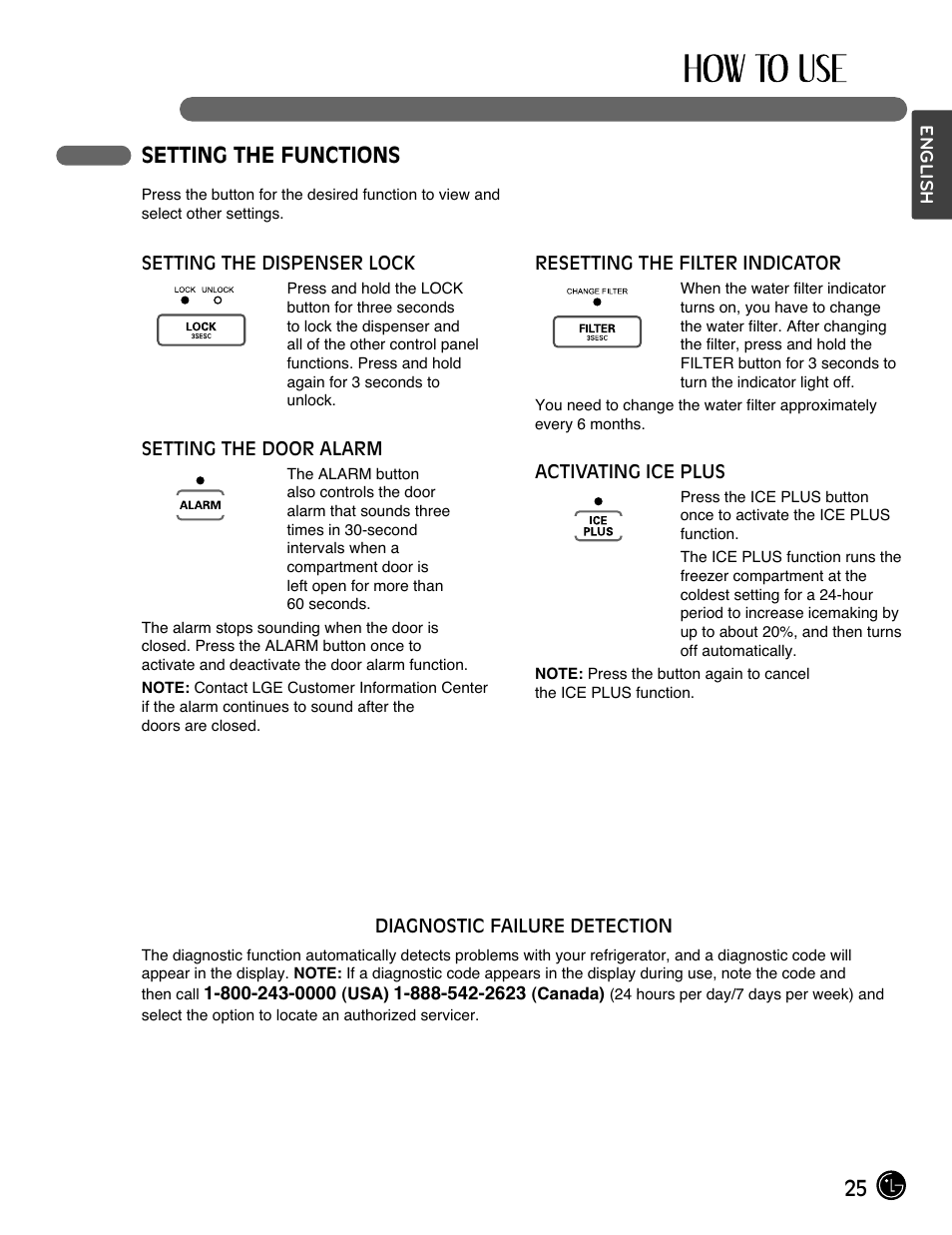 25 setting the functions | LG LMX25964SS User Manual | Page 25 / 43