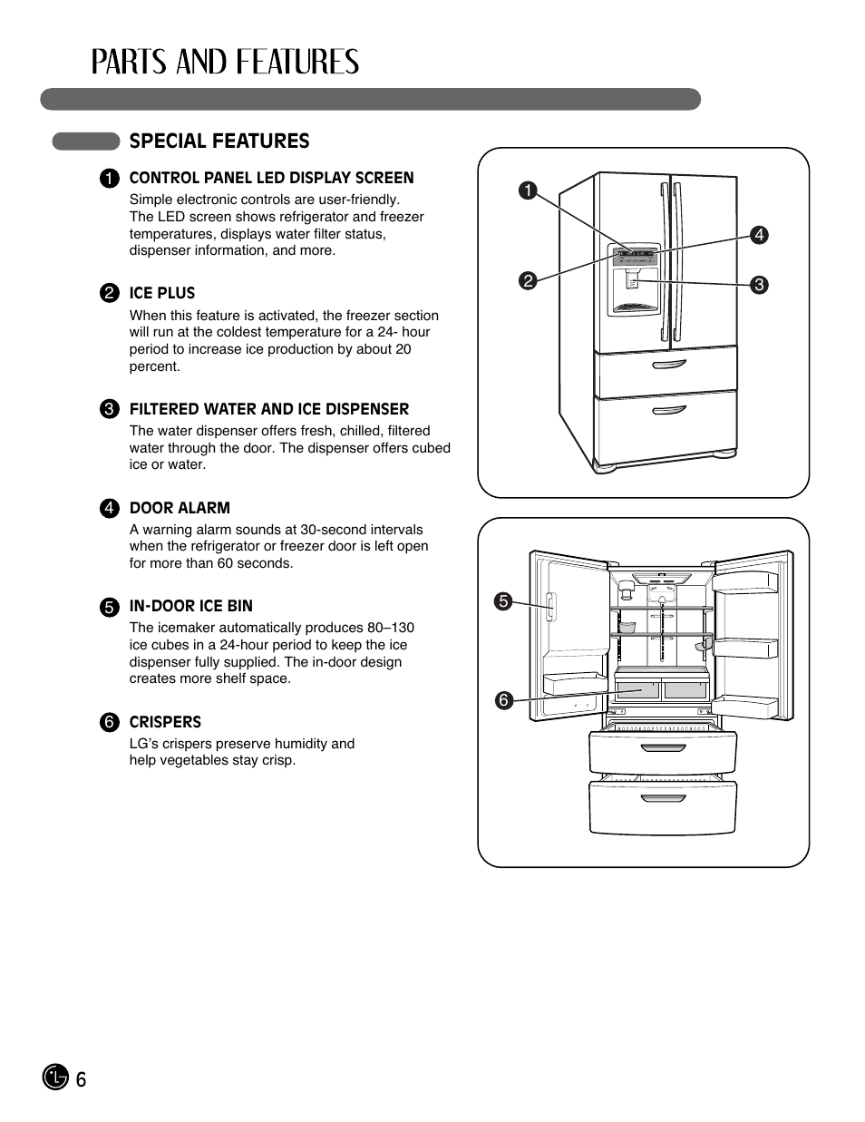 6special features | LG LMX25964SS User Manual | Page 6 / 43