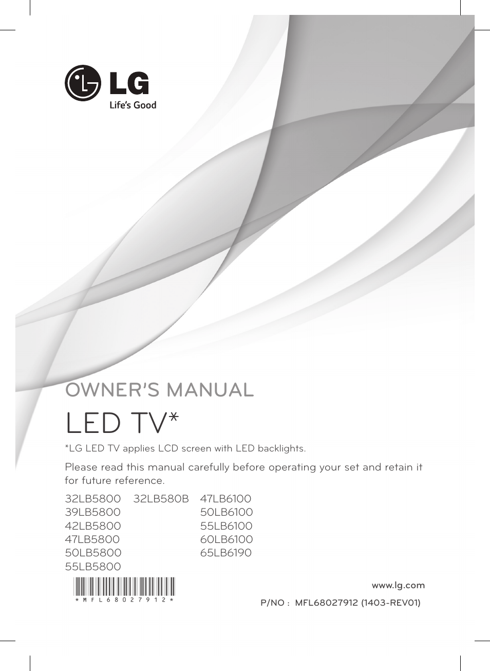 LG 60LB6100 User Manual | 24 pages