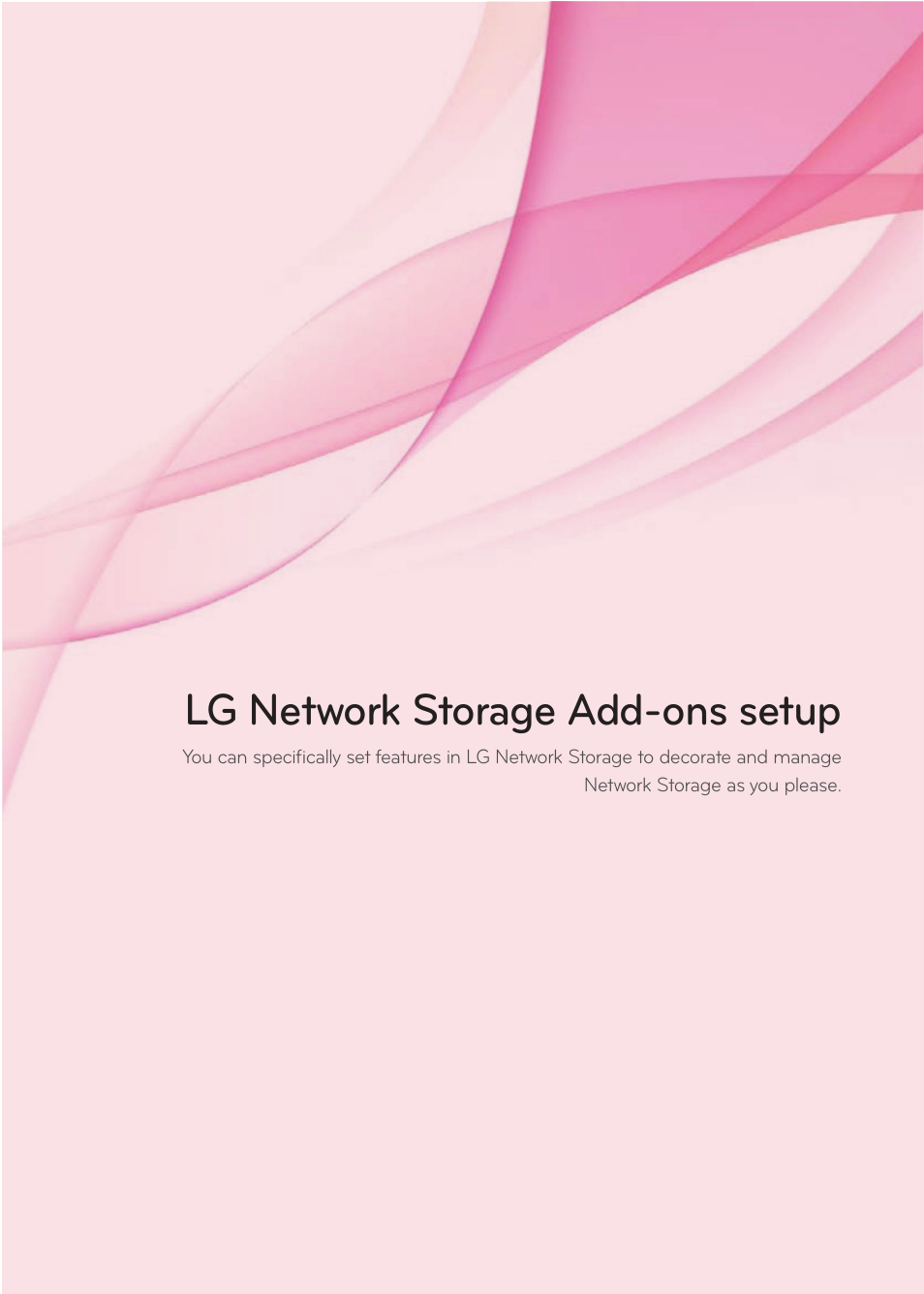 Lg network storage add-ons setup | LG N1A1DD1 User Manual | Page 58 / 103