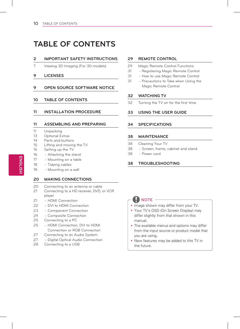 LG 47LS5750 User Manual | Page 10 / 40