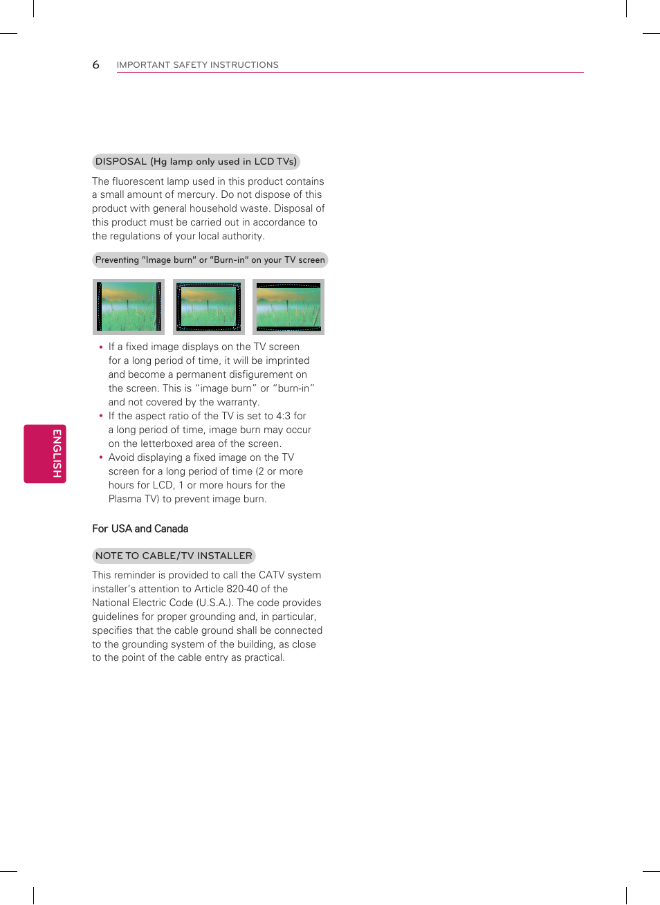 LG 47LS5750 User Manual | Page 6 / 40