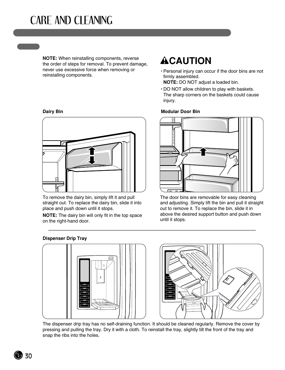 Wcaution | LG LFX25971ST User Manual | Page 30 / 44