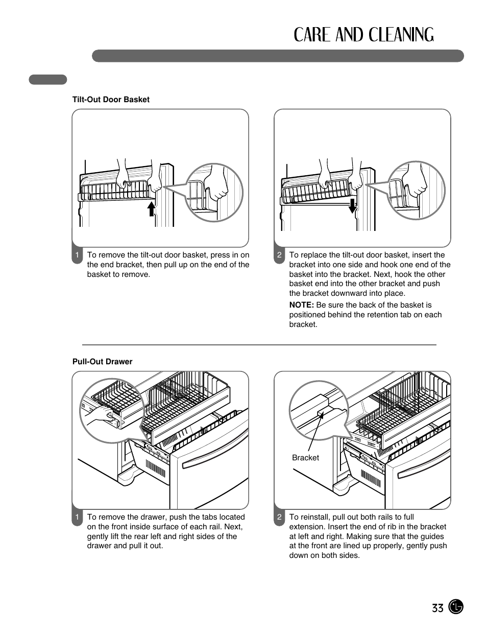 33 removing and replacing components | LG LFX25971ST User Manual | Page 33 / 44