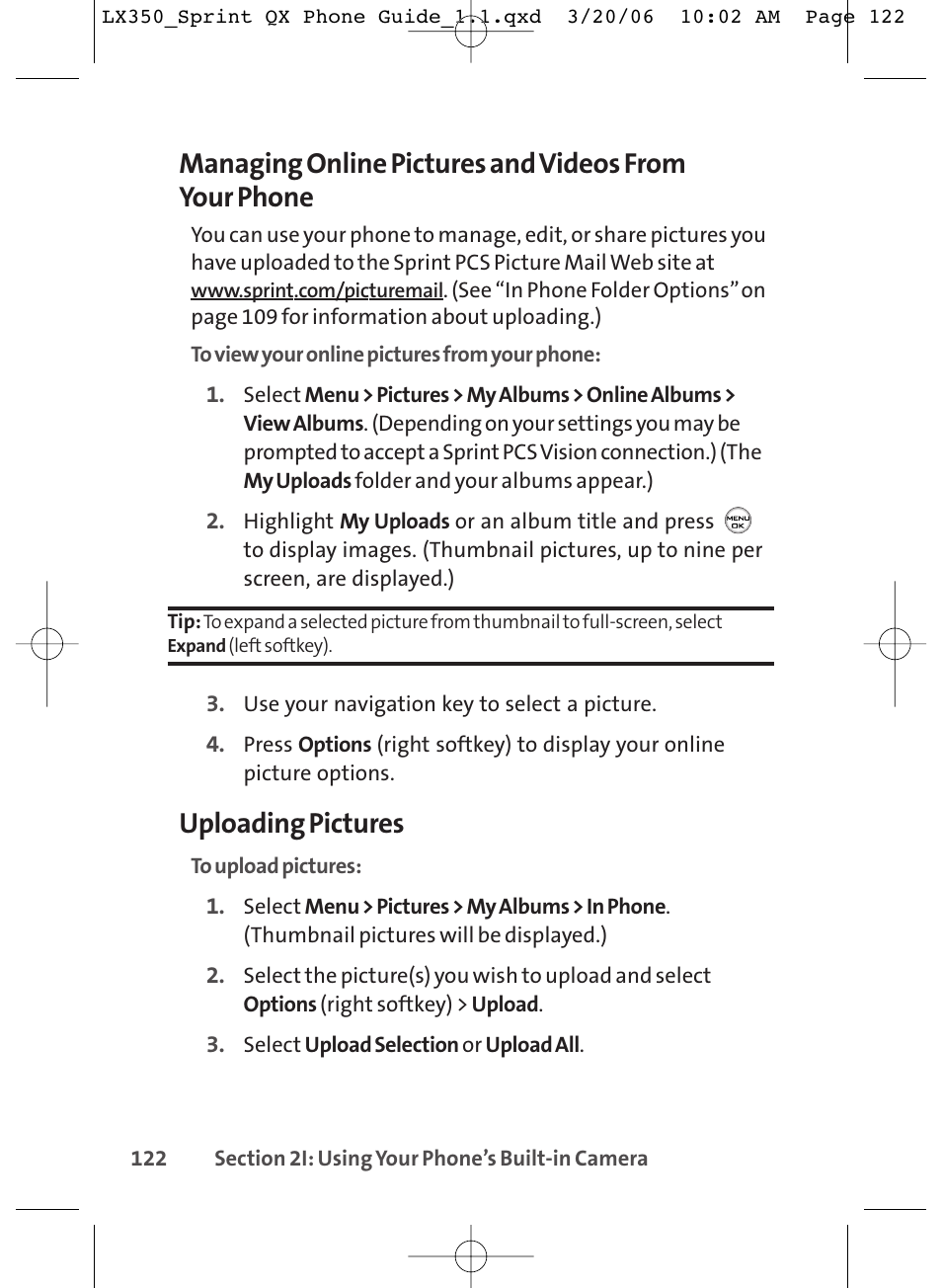 Uploading pictures | LG LGLX350 User Manual | Page 137 / 219