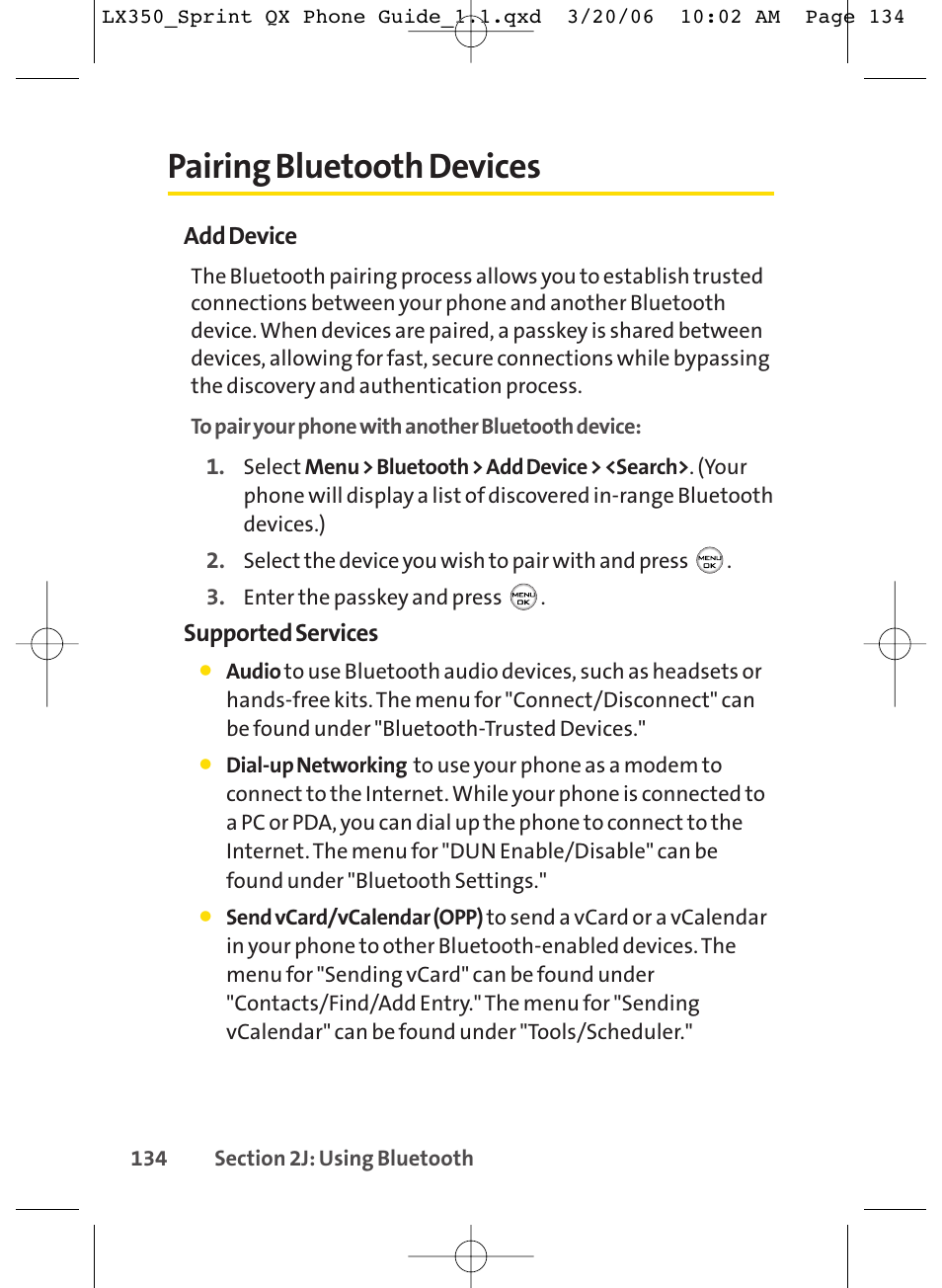 Pairing bluetooth devices | LG LGLX350 User Manual | Page 149 / 219