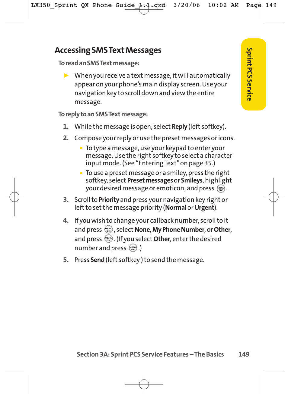 Accessing sms text messages | LG LGLX350 User Manual | Page 164 / 219