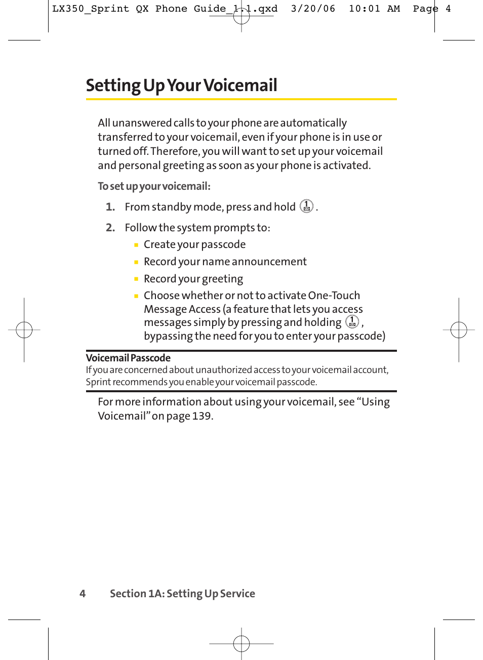 Setting upyour voicemail | LG LGLX350 User Manual | Page 19 / 219