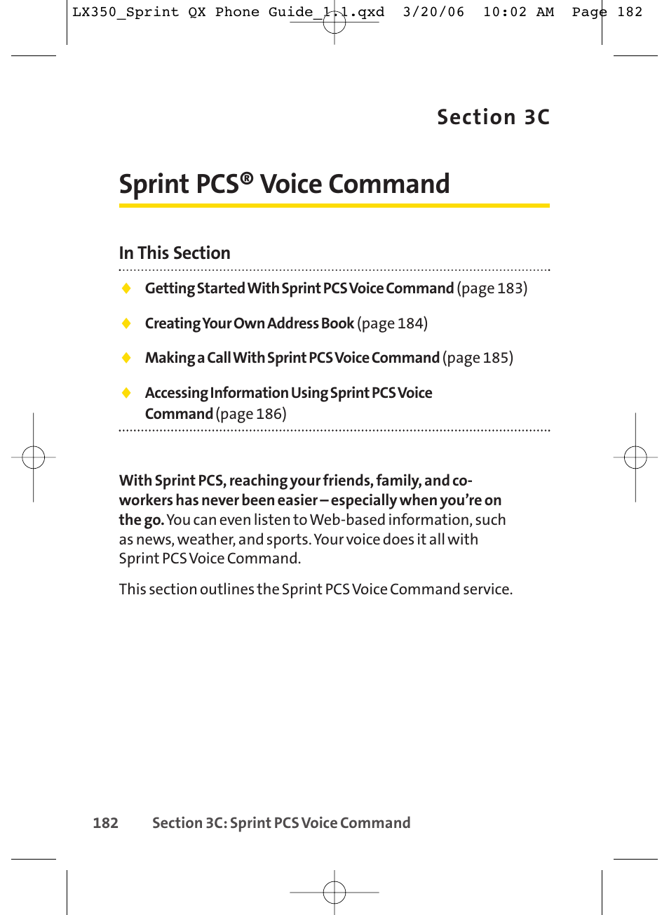 Sprint pcs® voice command | LG LGLX350 User Manual | Page 197 / 219