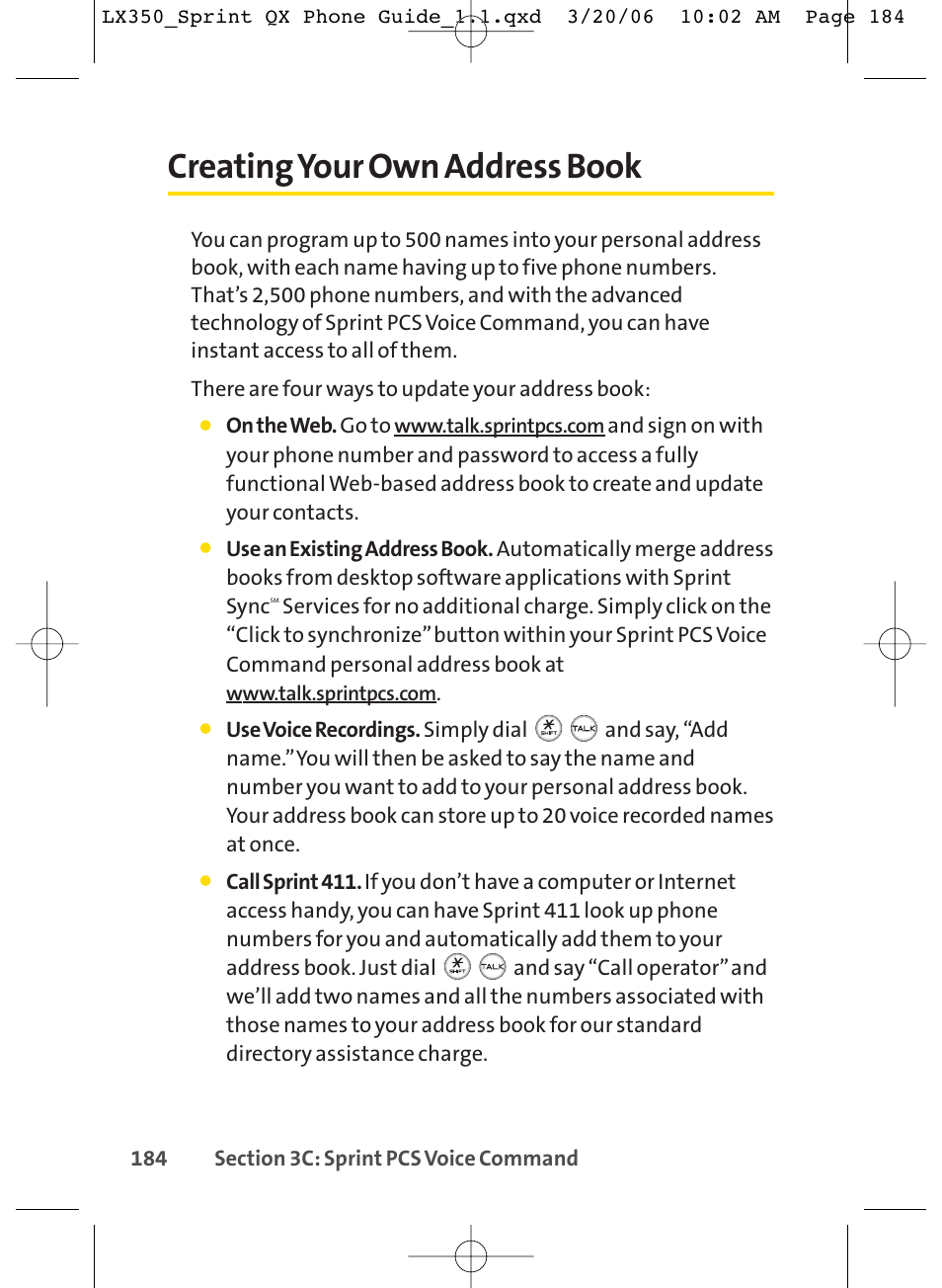 Creating your own address book | LG LGLX350 User Manual | Page 199 / 219