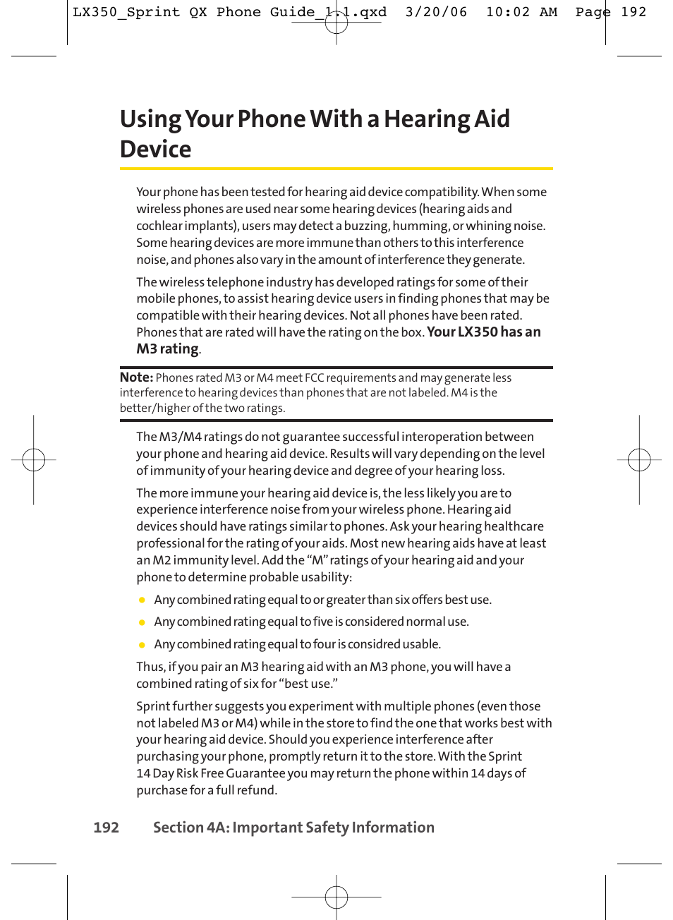 Using your phone with a hearing aid device | LG LGLX350 User Manual | Page 207 / 219