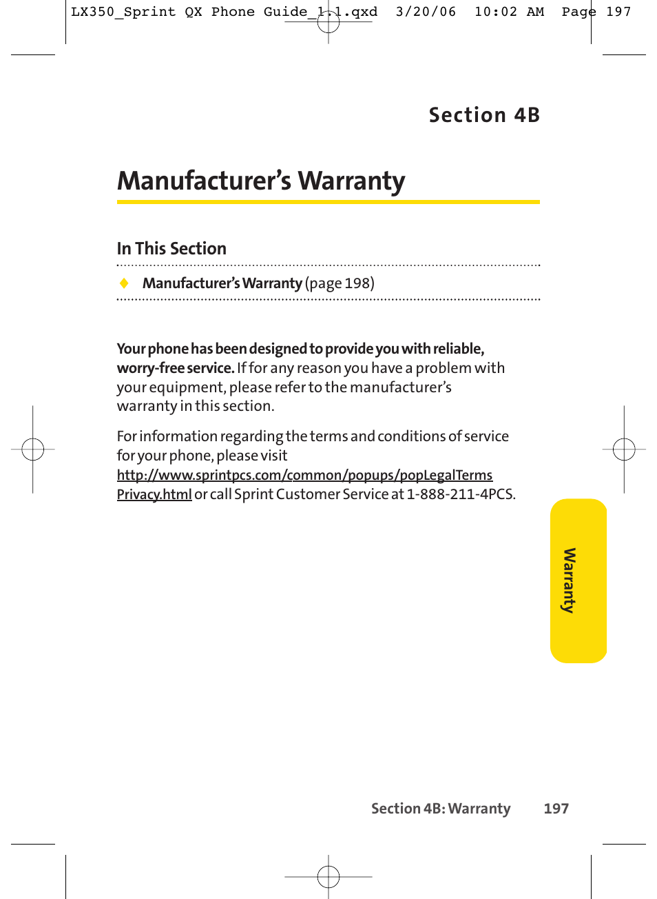 Manufacturer’s warranty | LG LGLX350 User Manual | Page 212 / 219