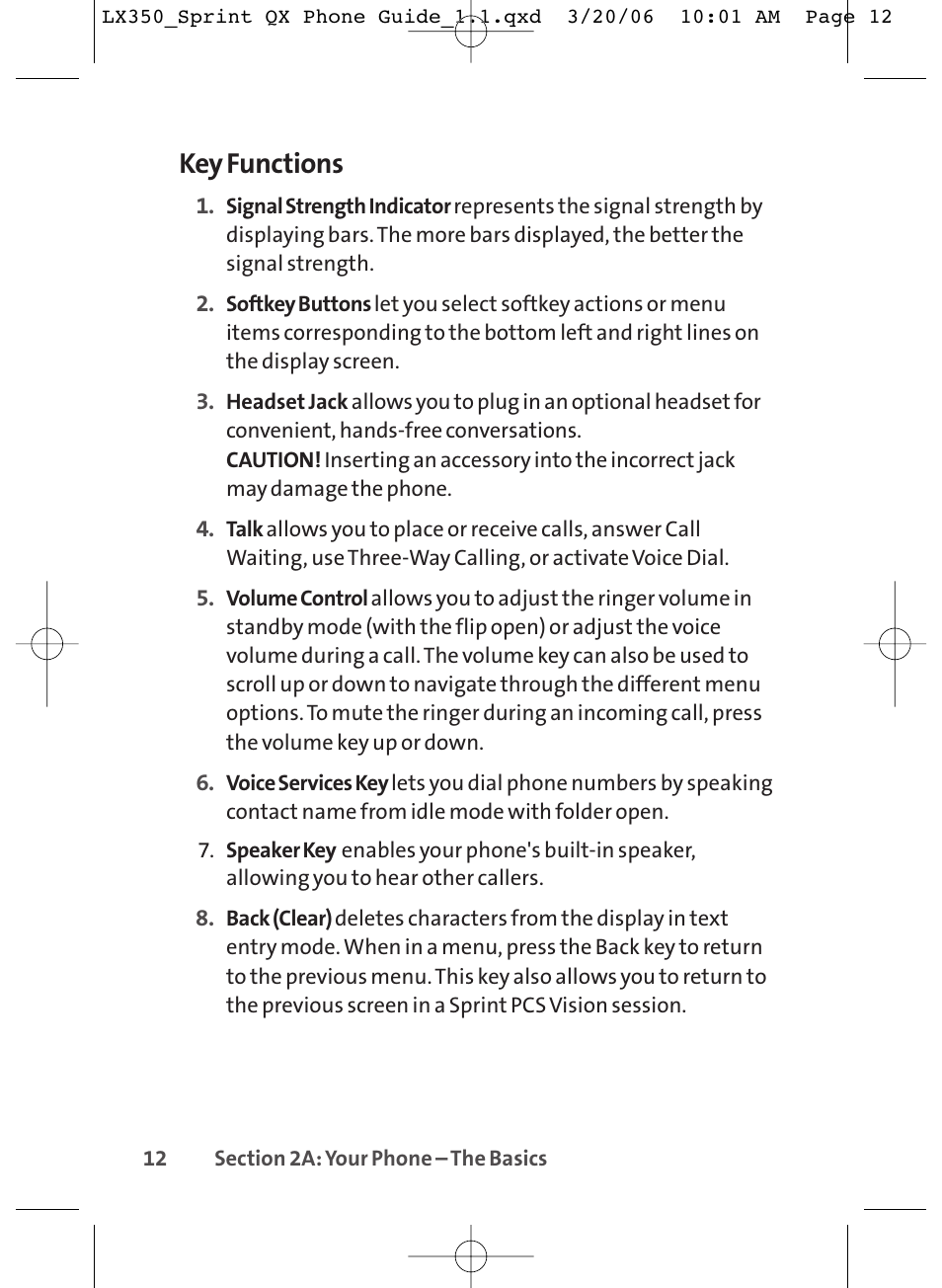 Key functions | LG LGLX350 User Manual | Page 27 / 219