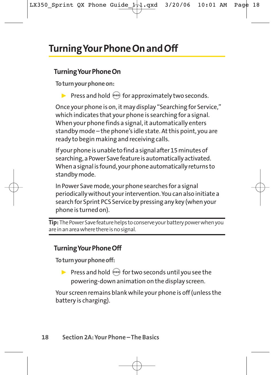Turning your phone on and off | LG LGLX350 User Manual | Page 33 / 219