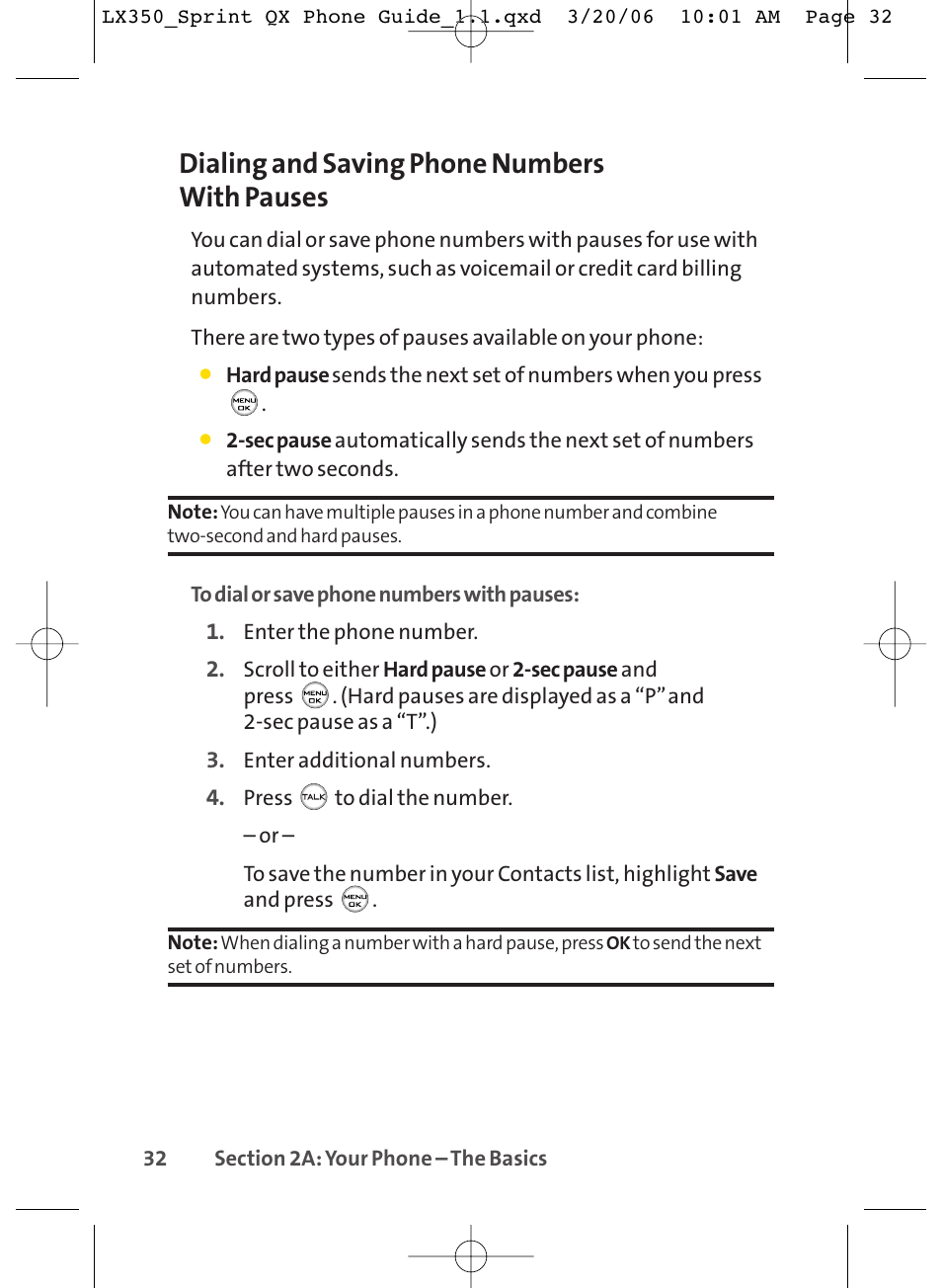 Dialing and saving phone numbers with pauses | LG LGLX350 User Manual | Page 47 / 219