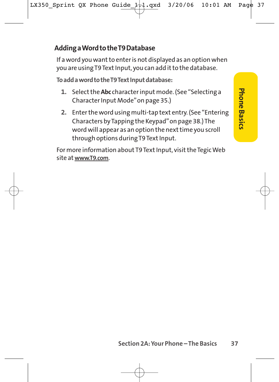 Phone basics | LG LGLX350 User Manual | Page 52 / 219