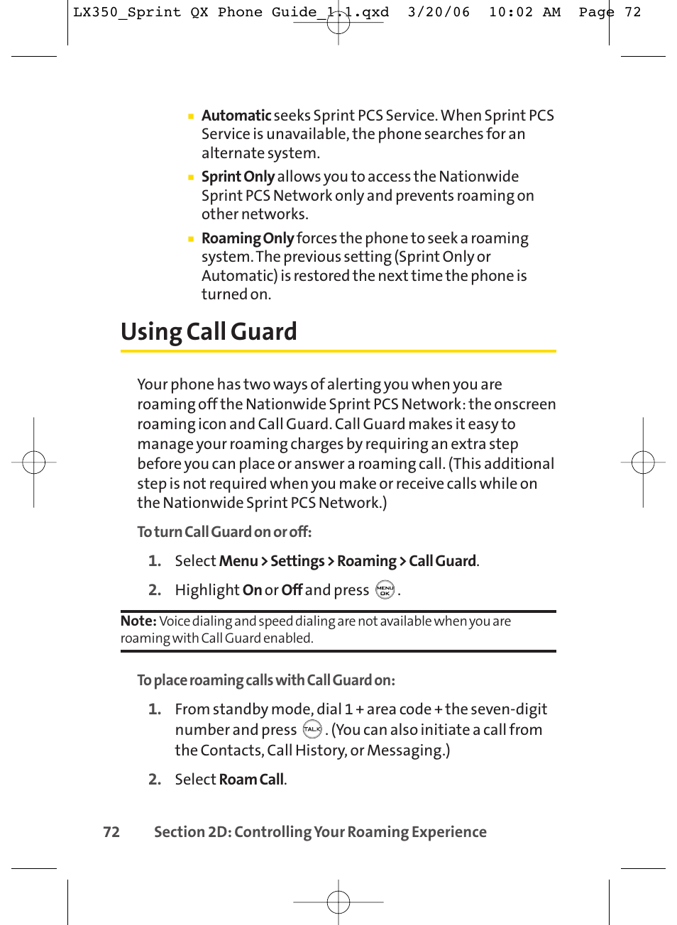 Using call guard | LG LGLX350 User Manual | Page 87 / 219