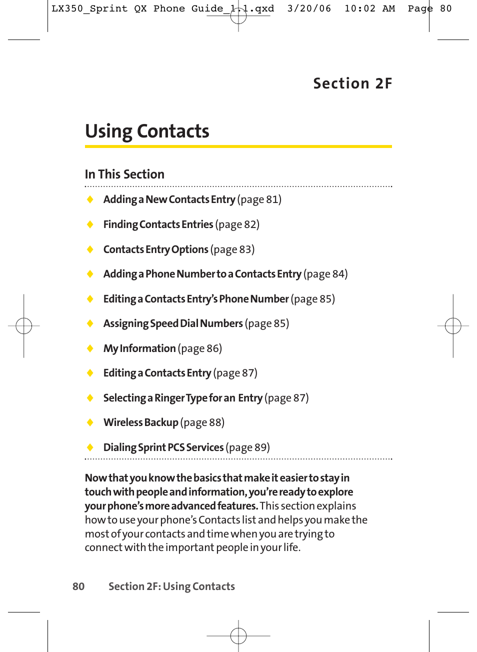 Using contacts | LG LGLX350 User Manual | Page 95 / 219