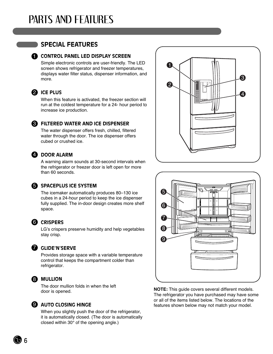 6special features | LG LMX28988SW User Manual | Page 6 / 53