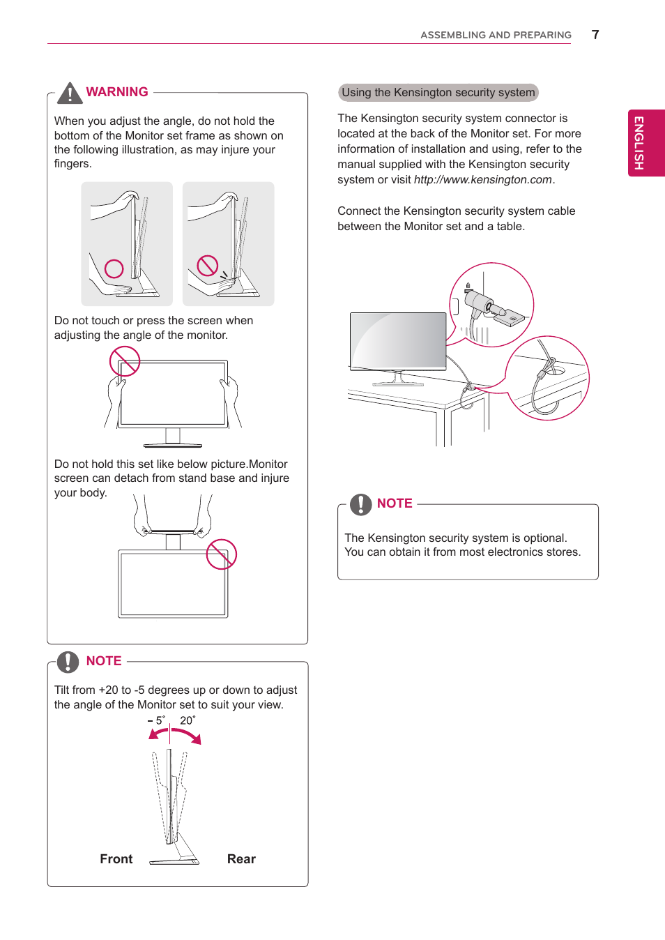 LG 22EA63T-P User Manual | Page 7 / 28