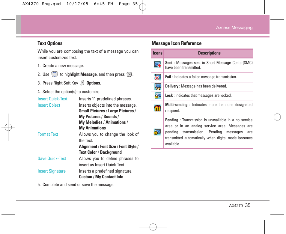 LG LGAX4270 User Manual | Page 36 / 175