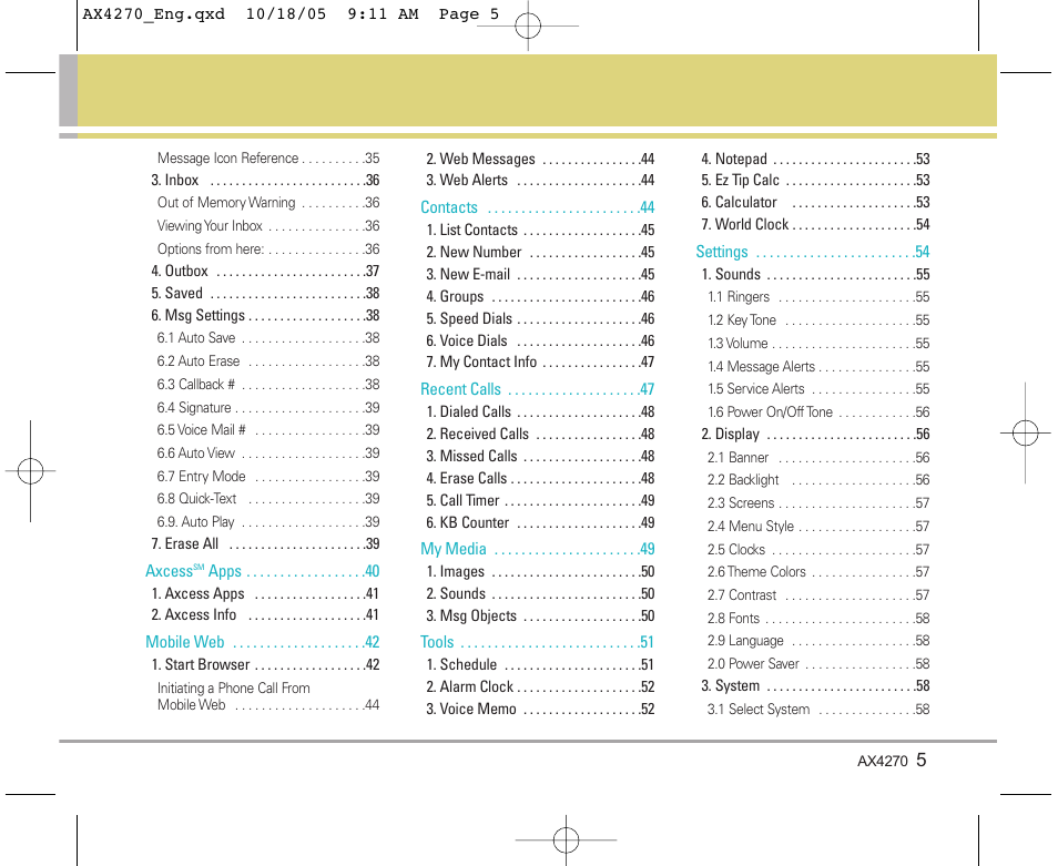 LG LGAX4270 User Manual | Page 6 / 175