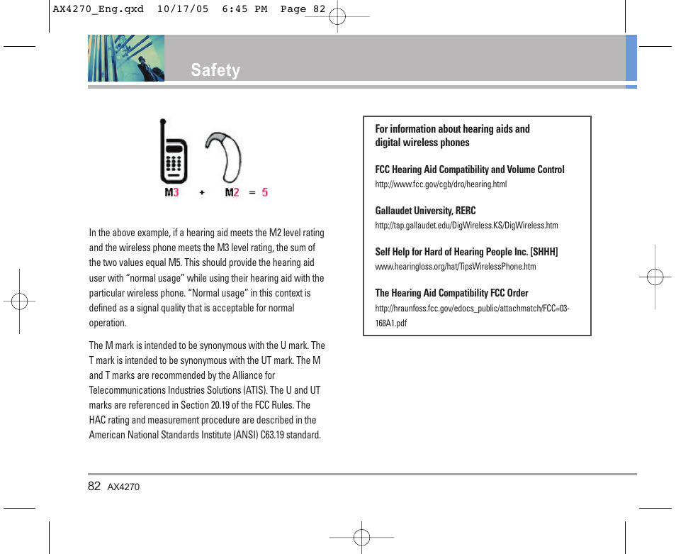 Safety | LG LGAX4270 User Manual | Page 83 / 175