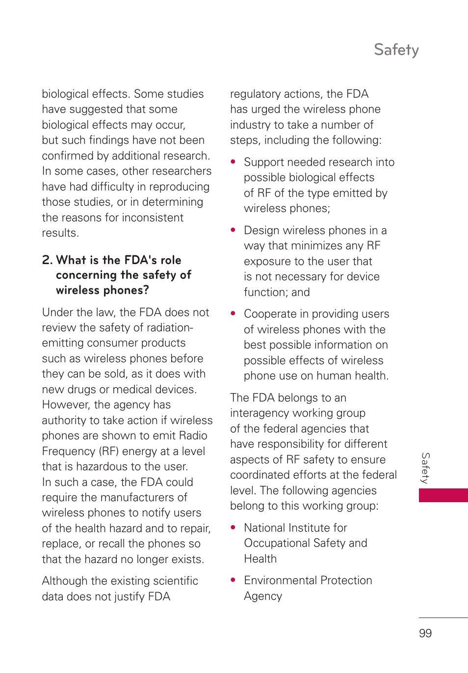 Safety | LG UN280 User Manual | Page 101 / 128