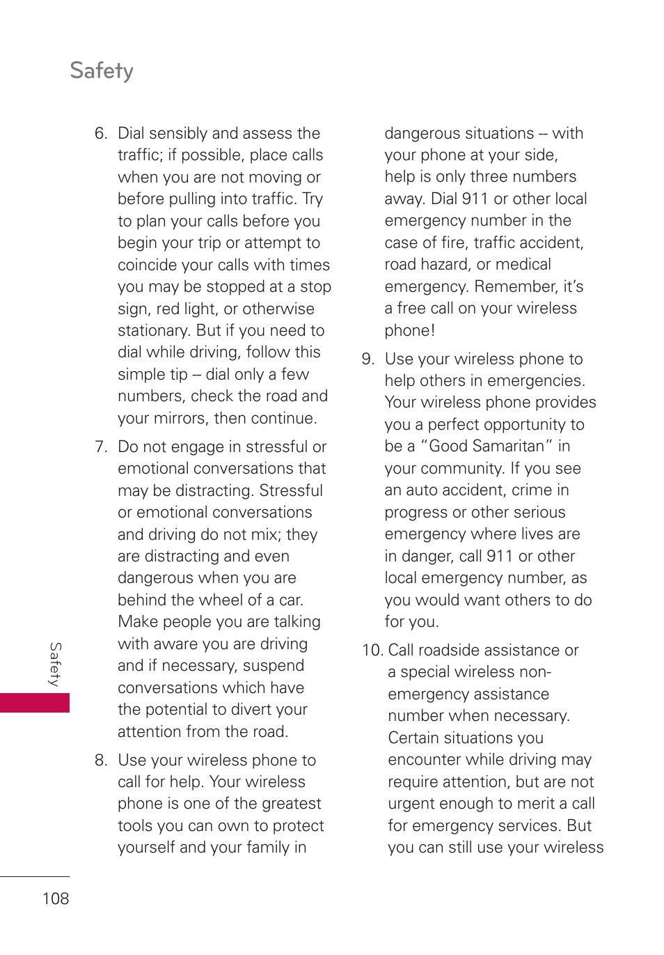 Safety | LG UN280 User Manual | Page 110 / 128