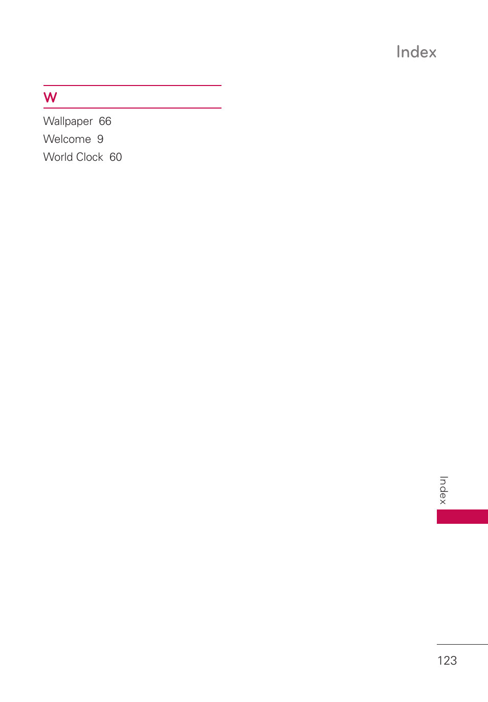 Index | LG UN280 User Manual | Page 125 / 128