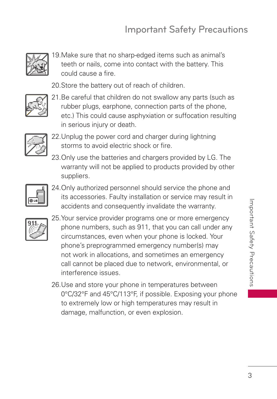 Important safety precautions | LG UN280 User Manual | Page 5 / 128