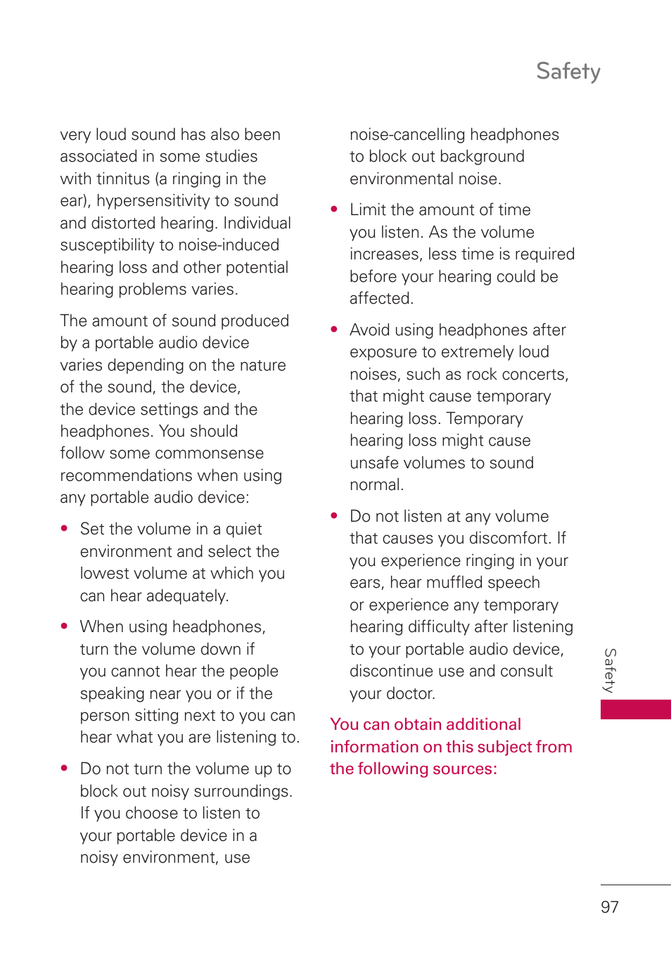 Safety | LG UN280 User Manual | Page 99 / 128