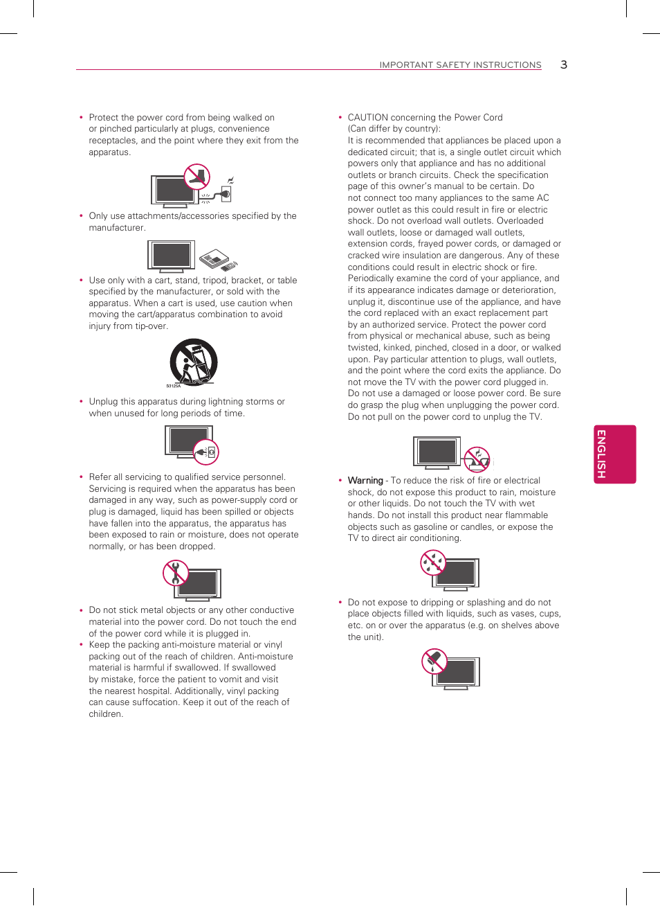 English | LG 39LN5700 User Manual | Page 3 / 40
