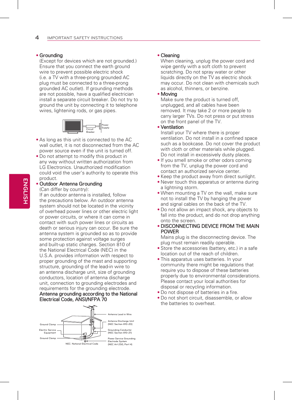 4english | LG 50LB5900 User Manual | Page 4 / 28