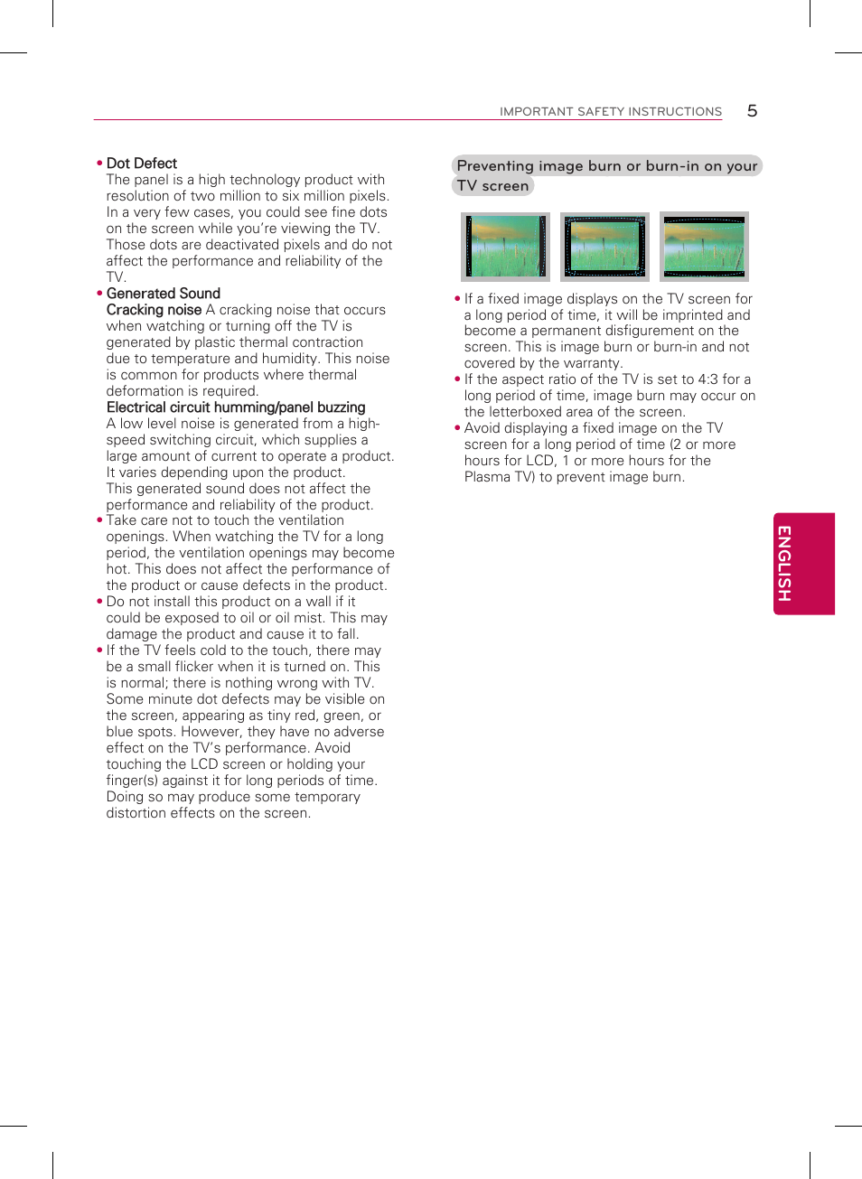 5english | LG 50LB5900 User Manual | Page 5 / 28