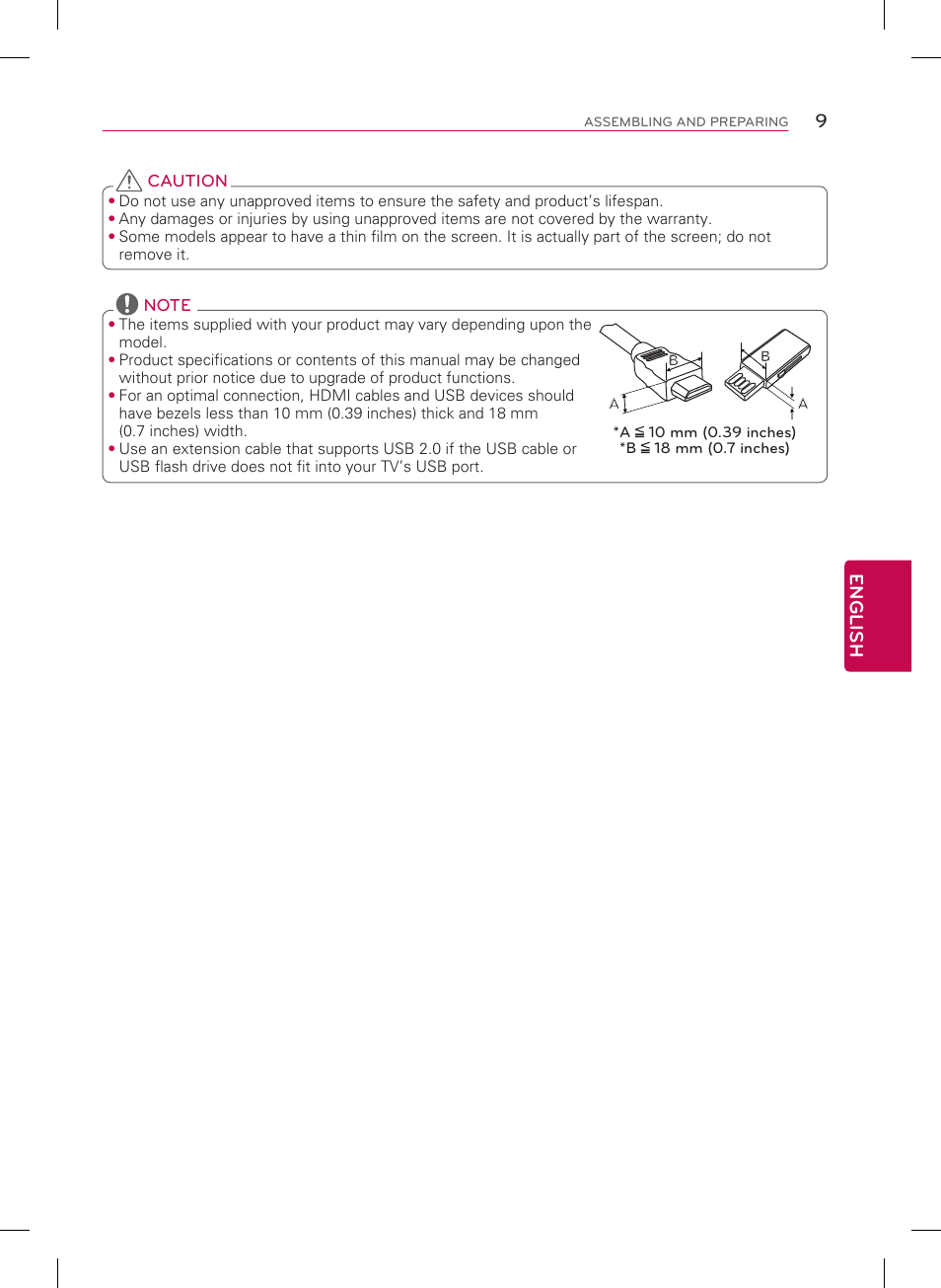 9english | LG 50LB5900 User Manual | Page 9 / 28